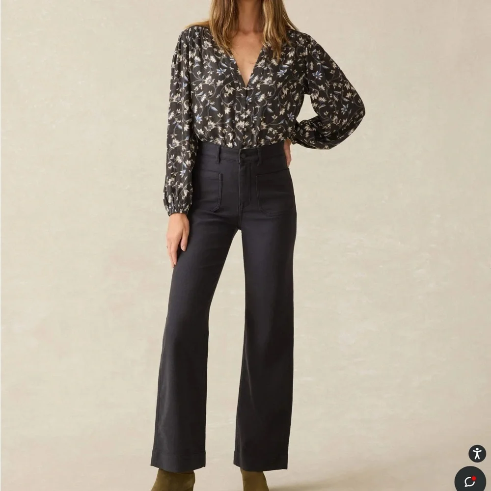 Faherty Stretch Terry Patch Pocket Pant - Washed Black Size 29